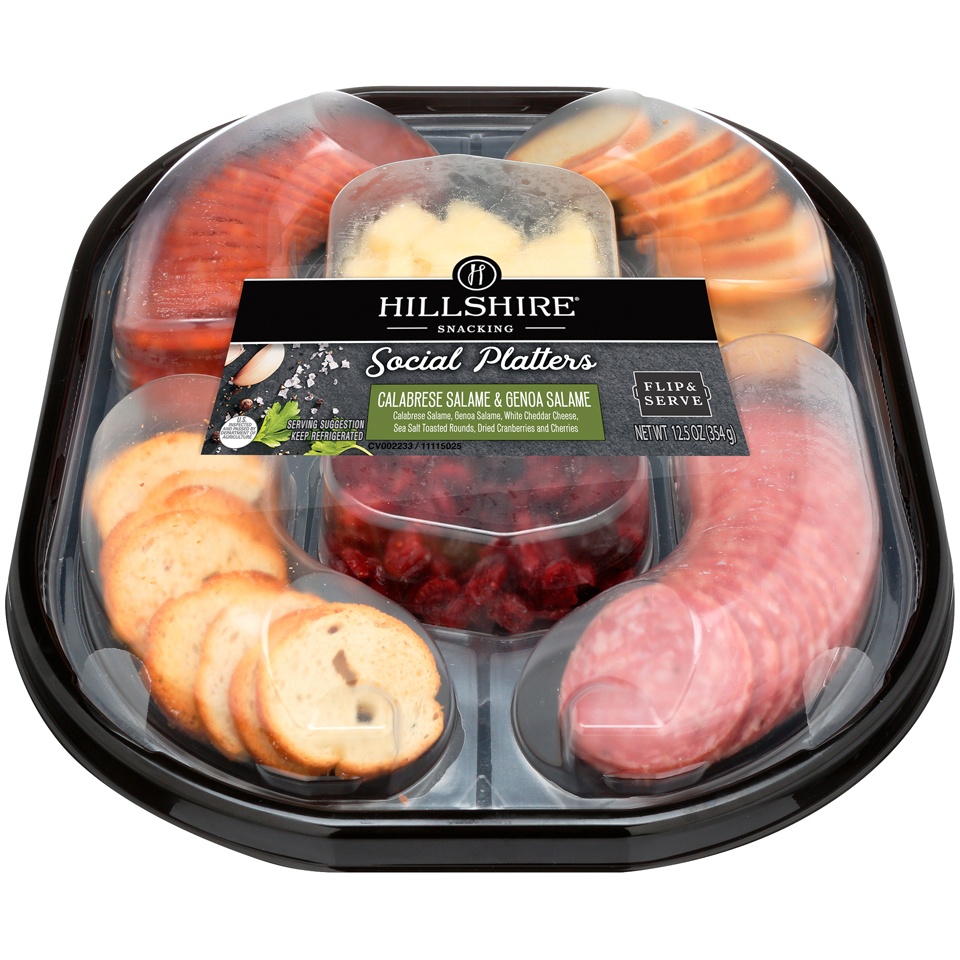 slide 1 of 6, Hillshire Farm Snacking Social Platter Calabrese Salame & Genoa Salame, 12.5 oz