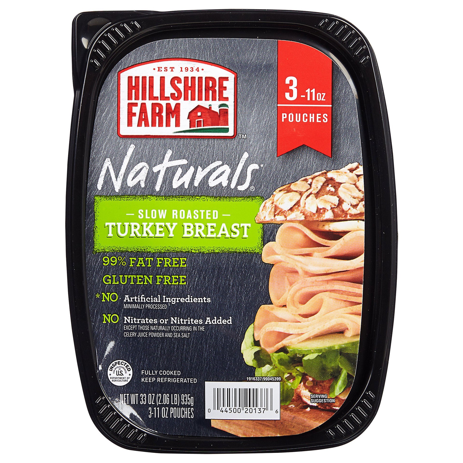 slide 1 of 1, Hillshire Farm Slow Roasted Turkey Breast, 11 oz, 3 count, 