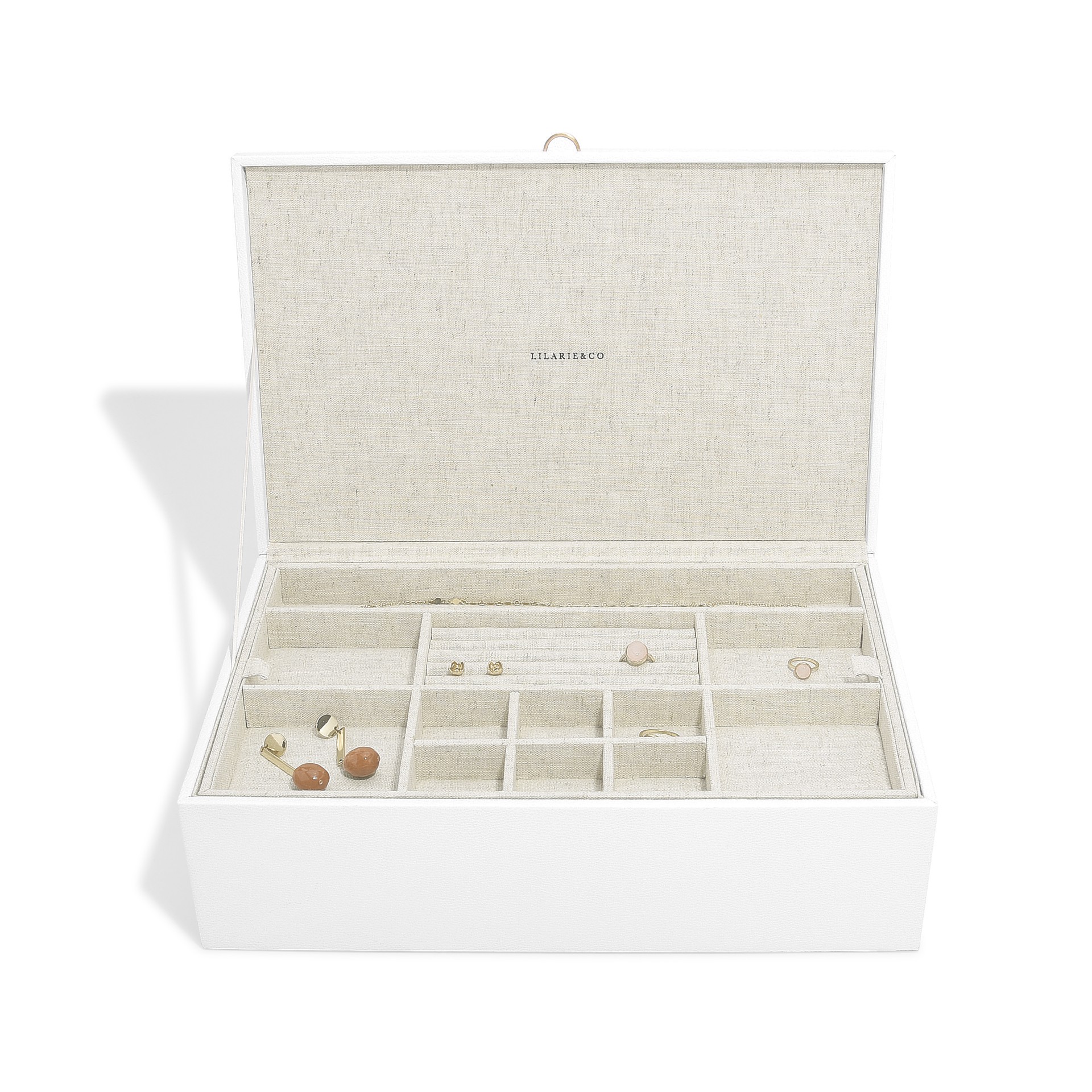 slide 3 of 3, Lilarie & Co. Medium Jewelry Box With Removable Tray, 14 in x 9 in x 5 in