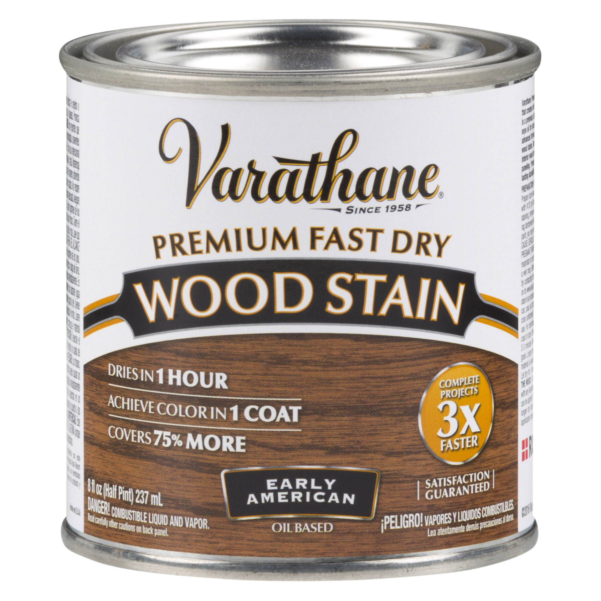 slide 1 of 5, Varathane Premium Fast Dry Wood Stain - 262024, Half Pint, Early American, 1/2 pint