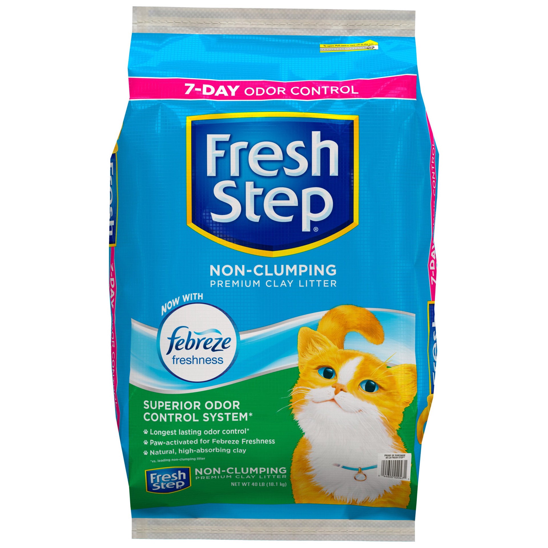 slide 1 of 1, Clorox-Fresh Step Fresh Step Non-Clumping Premium Cat Litter with Febreze Freshness, 40 lbs, 