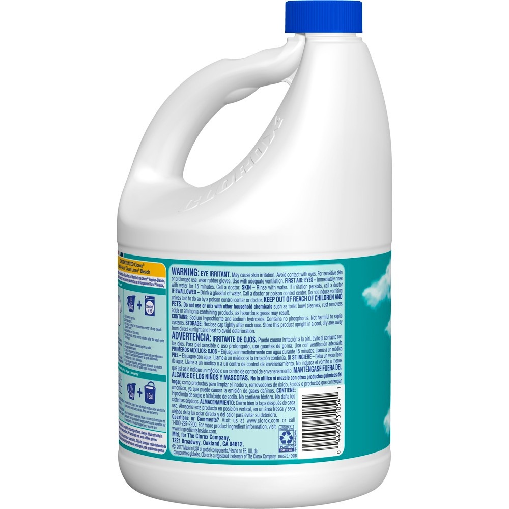 slide 5 of 7, Clorox Splash-Less Bleach, Clean Linen Scent, 116 oz