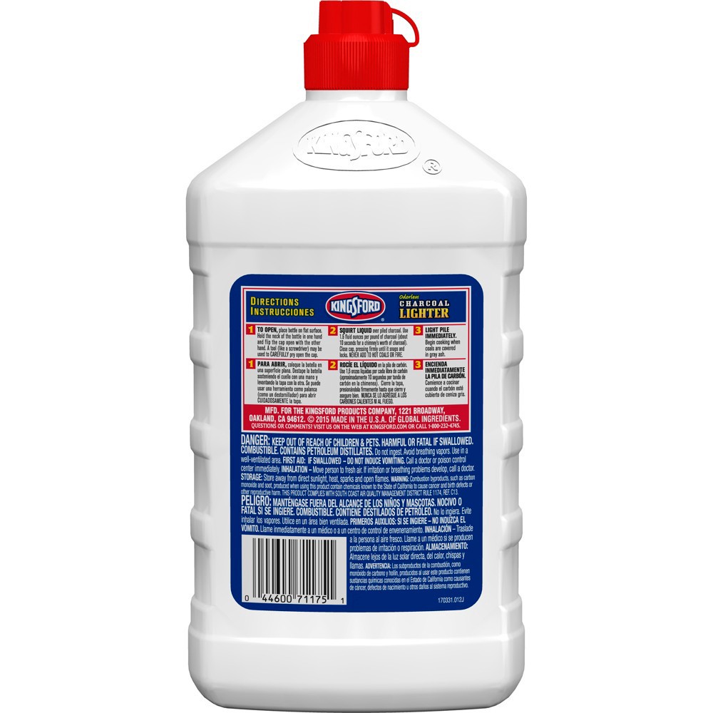 slide 4 of 5, Kingsford Odorless Charcoal Lighter Fluid, 1 qt