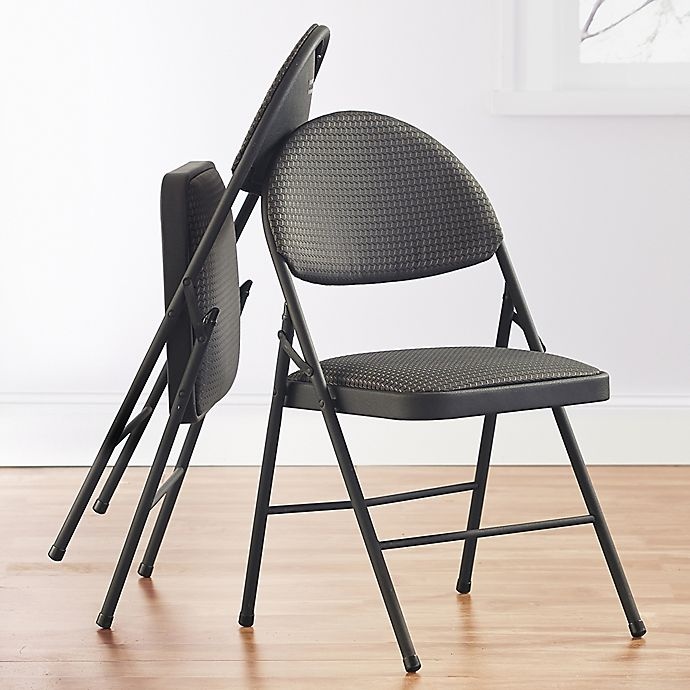 slide 2 of 7, Cosco Oversized Comfort Folding Chair - Black Patterned Fabric, 1 ct