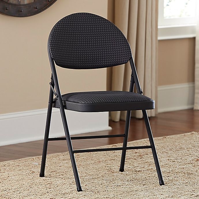 slide 7 of 7, Cosco Oversized Comfort Folding Chair - Black Patterned Fabric, 1 ct