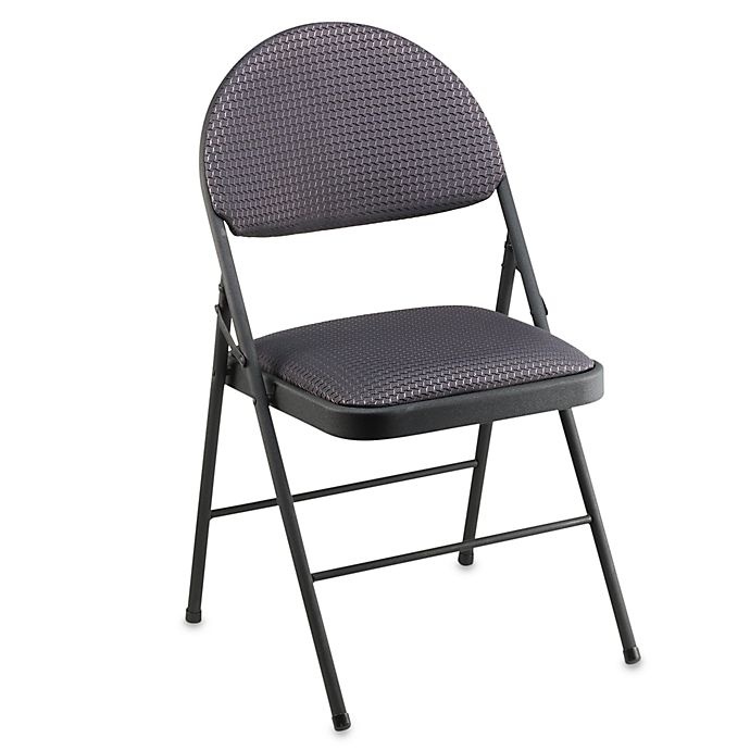 slide 1 of 7, Cosco Oversized Comfort Folding Chair - Black Patterned Fabric, 1 ct