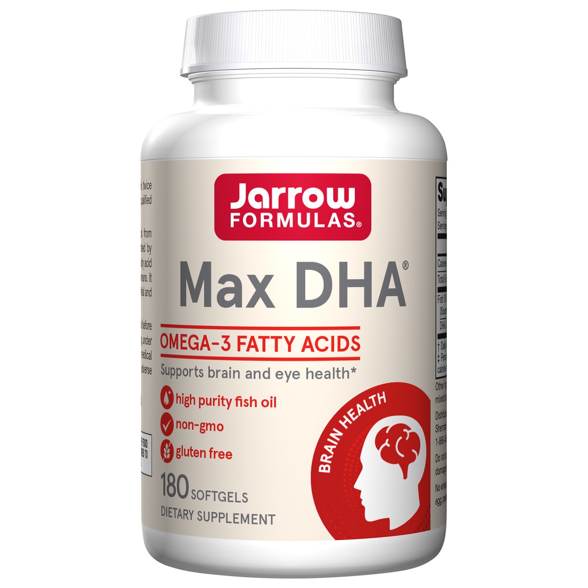 slide 1 of 4, Jarrow Formulas MaxDHA - 180 Softgels - High Purity Fish Oil - Supplement Supports Brain & Eye Health - Concentrated in Omega-3 Fatty Acids & Enriched in DHA - 90 Servings, 180 ct