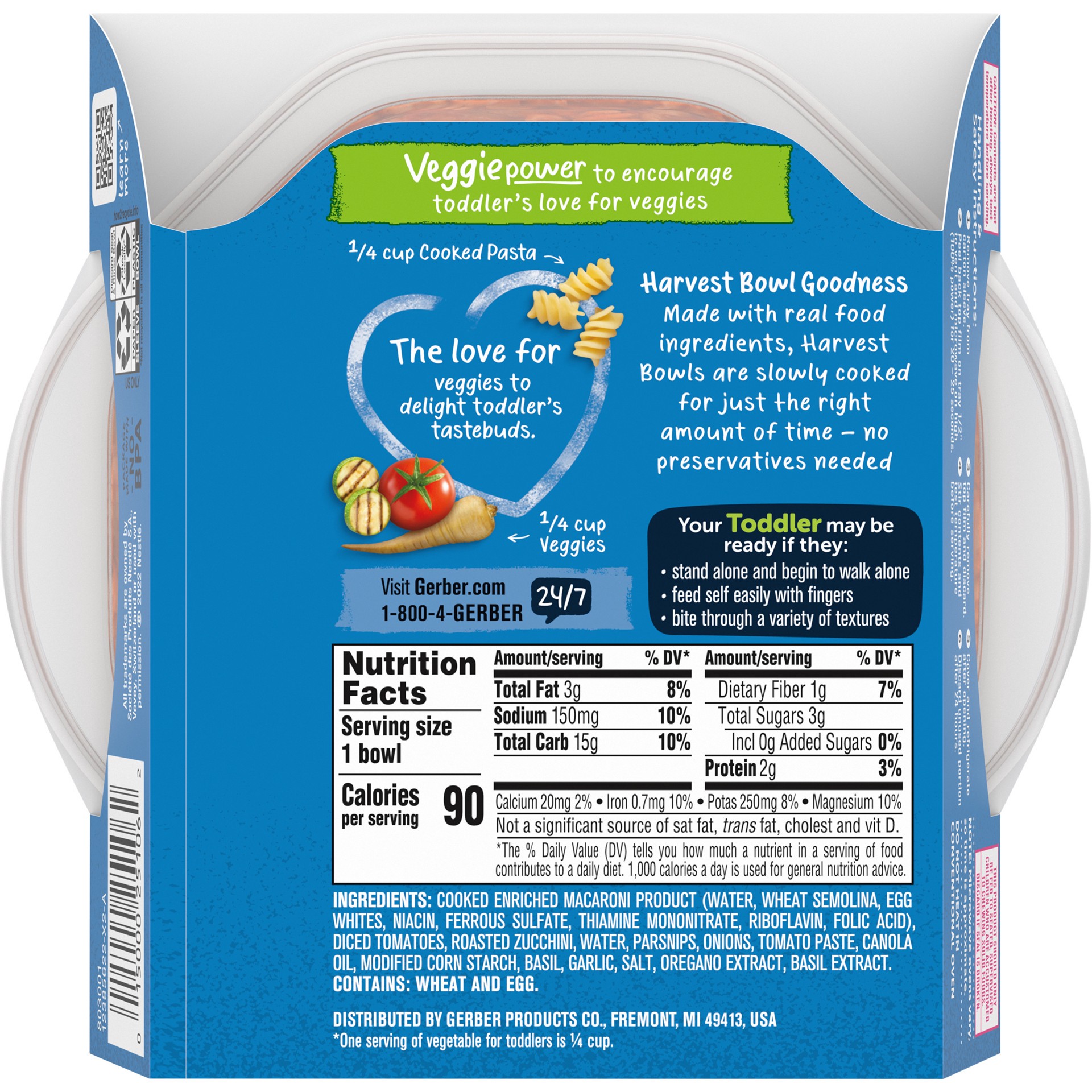 slide 2 of 5, Gerber Mealtime Harvest Bowl Toddler Food, Garden Tomato, 4.5 oz Tray, 4.5 oz