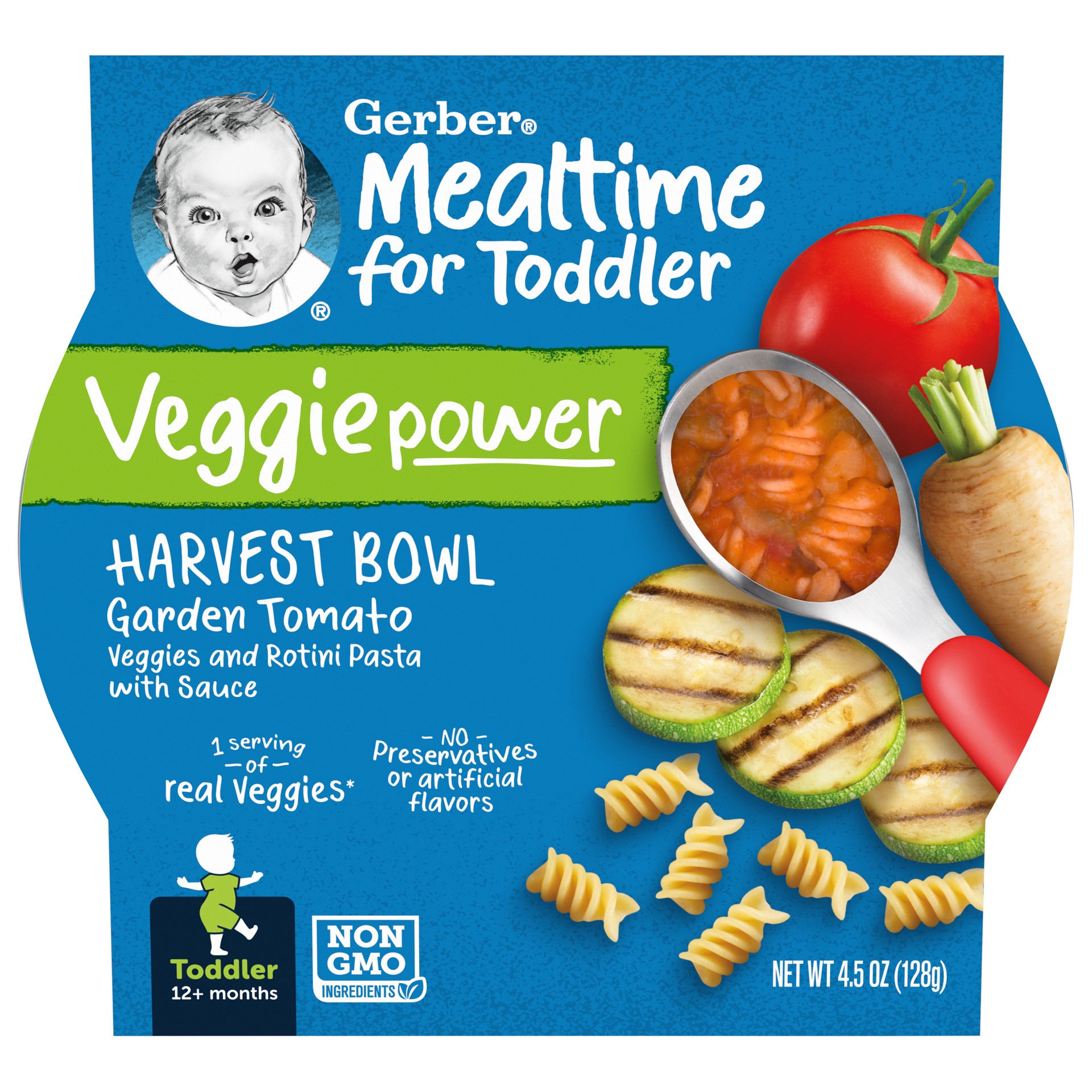 slide 1 of 5, Gerber Mealtime Harvest Bowl Toddler Food, Garden Tomato, 4.5 oz Tray, 4.5 oz