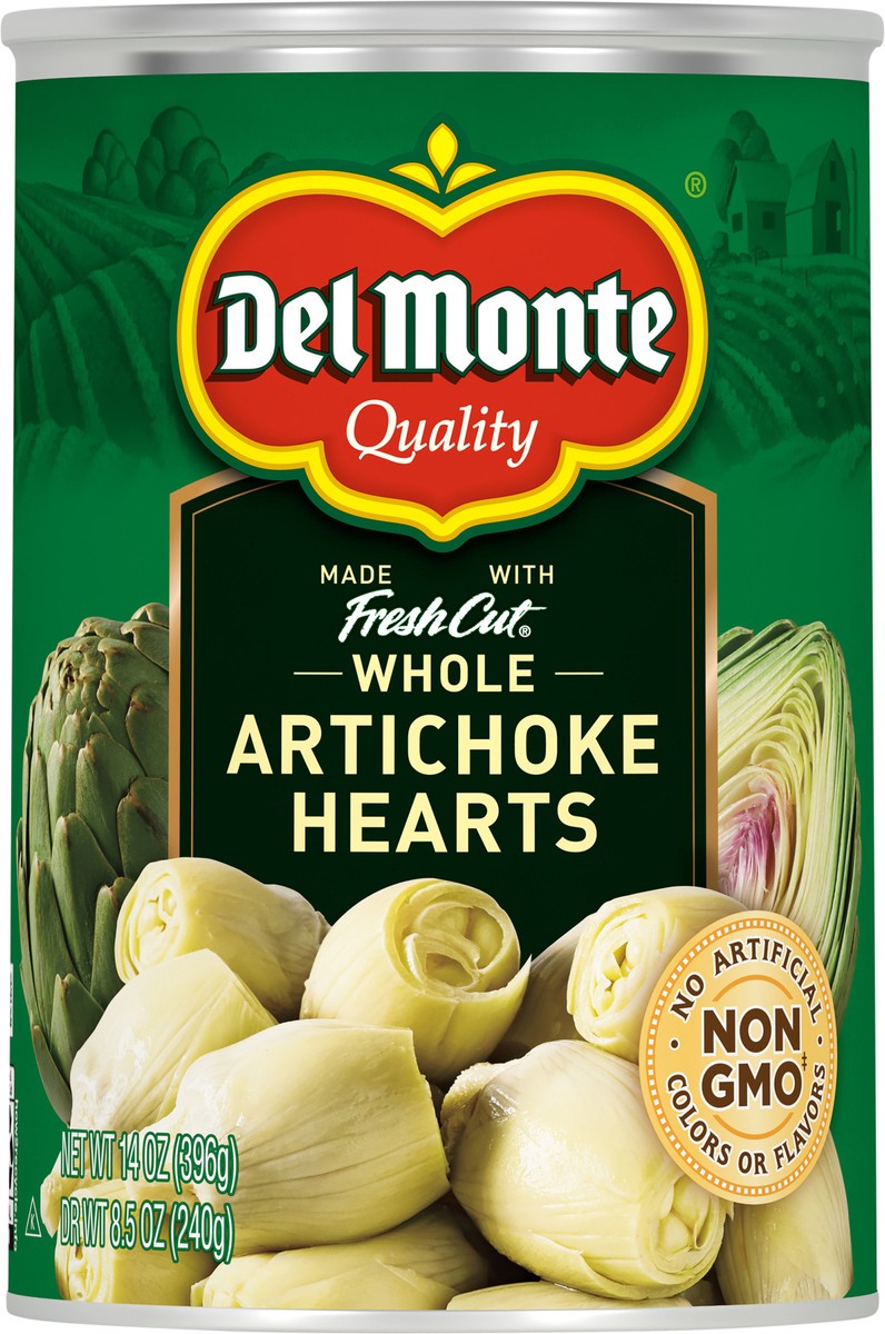 slide 5 of 7, Del Monte Whole Artichoke Hearts, 14 oz