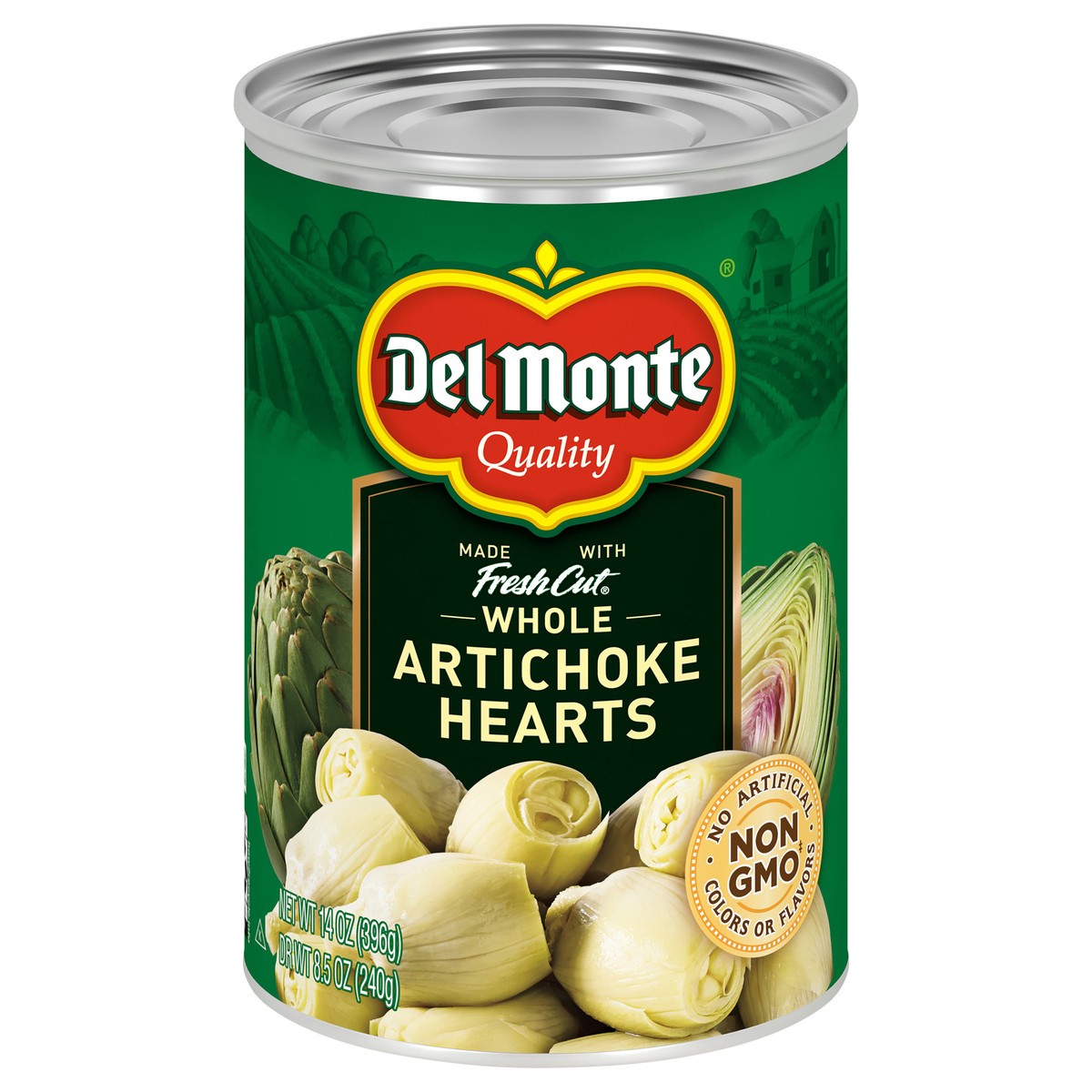 slide 1 of 7, Del Monte Whole Artichoke Hearts, 14 oz
