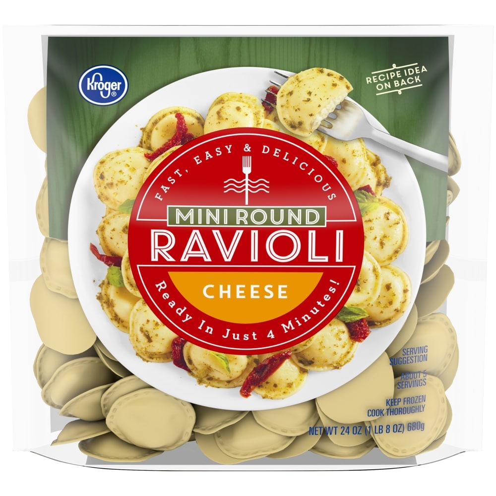 slide 1 of 1, Kroger Mini Round Cheese Ravioli, 24 oz
