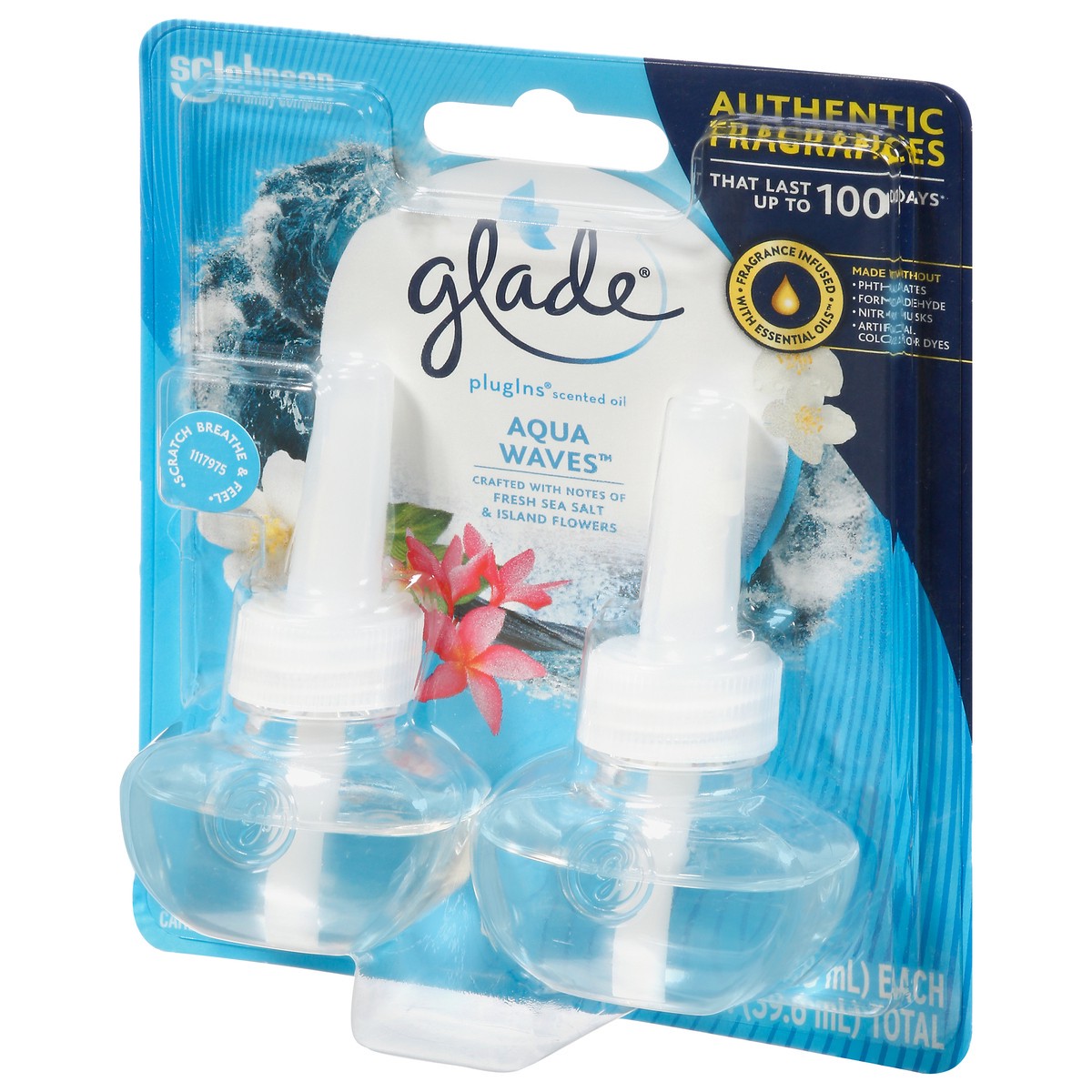 slide 4 of 9, Glade PlugIns Scented Oil Diffuser, Aqua Waves, 2 Refills, 1.34 oz, 2 ct