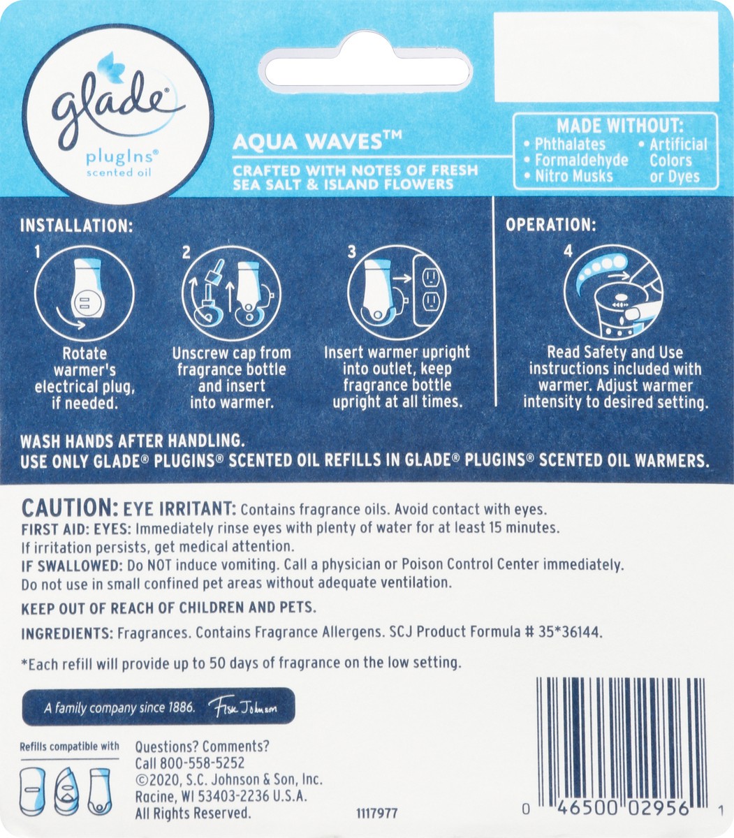 slide 3 of 9, Glade PlugIns Scented Oil Diffuser, Aqua Waves, 2 Refills, 1.34 oz, 2 ct