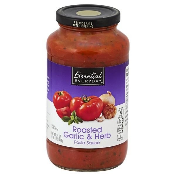 slide 1 of 1, Essential Everyday Garlic & Herb Pasta Sauce, 24 oz