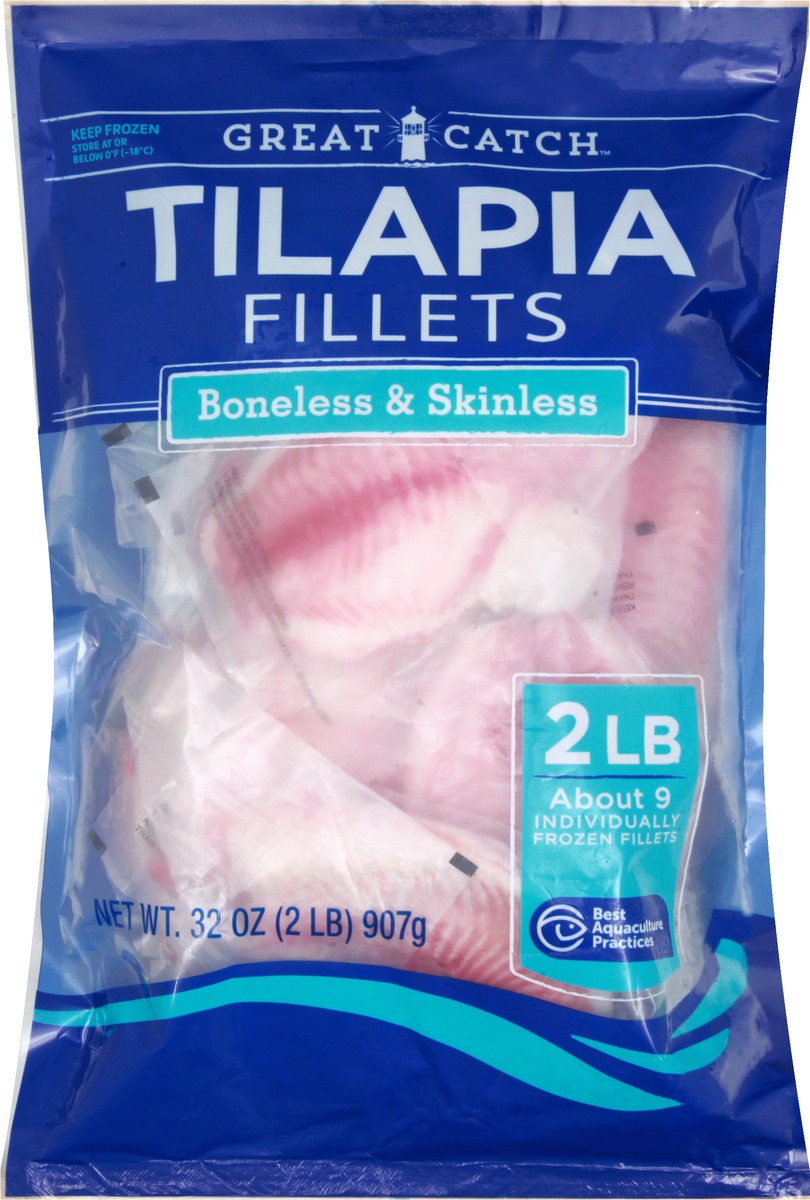 slide 1 of 12, Great Catch Tilapia Fillets, 32 oz