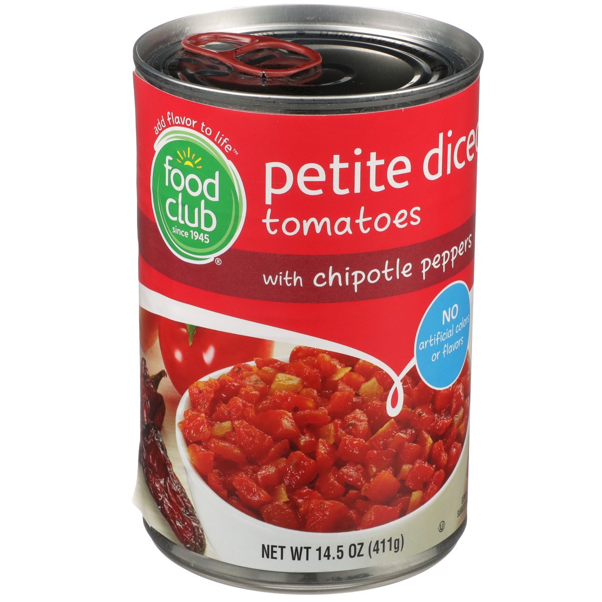 slide 2 of 9, Food Club Petite Diced Tomatoes With Chipotle Peppers, 14.5 oz