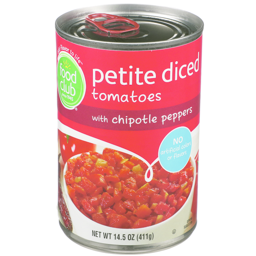 slide 1 of 1, Food Club Petite Diced Tomatoes With Chipotle Peppers, 14.5 oz