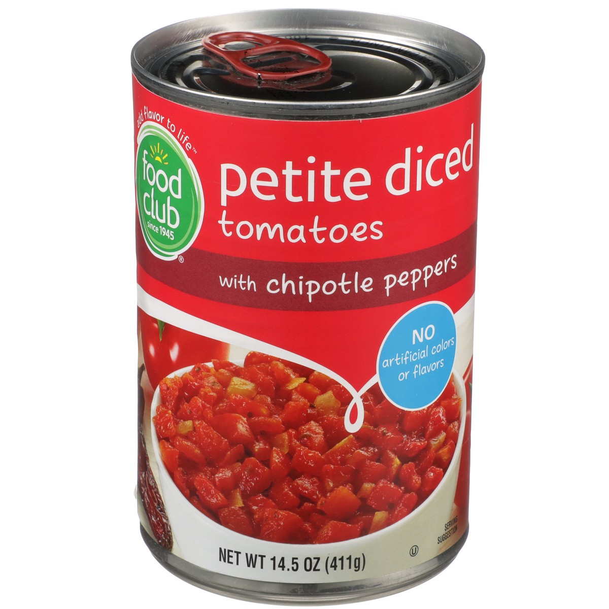 slide 1 of 9, Food Club Petite Diced Tomatoes With Chipotle Peppers, 14.5 oz