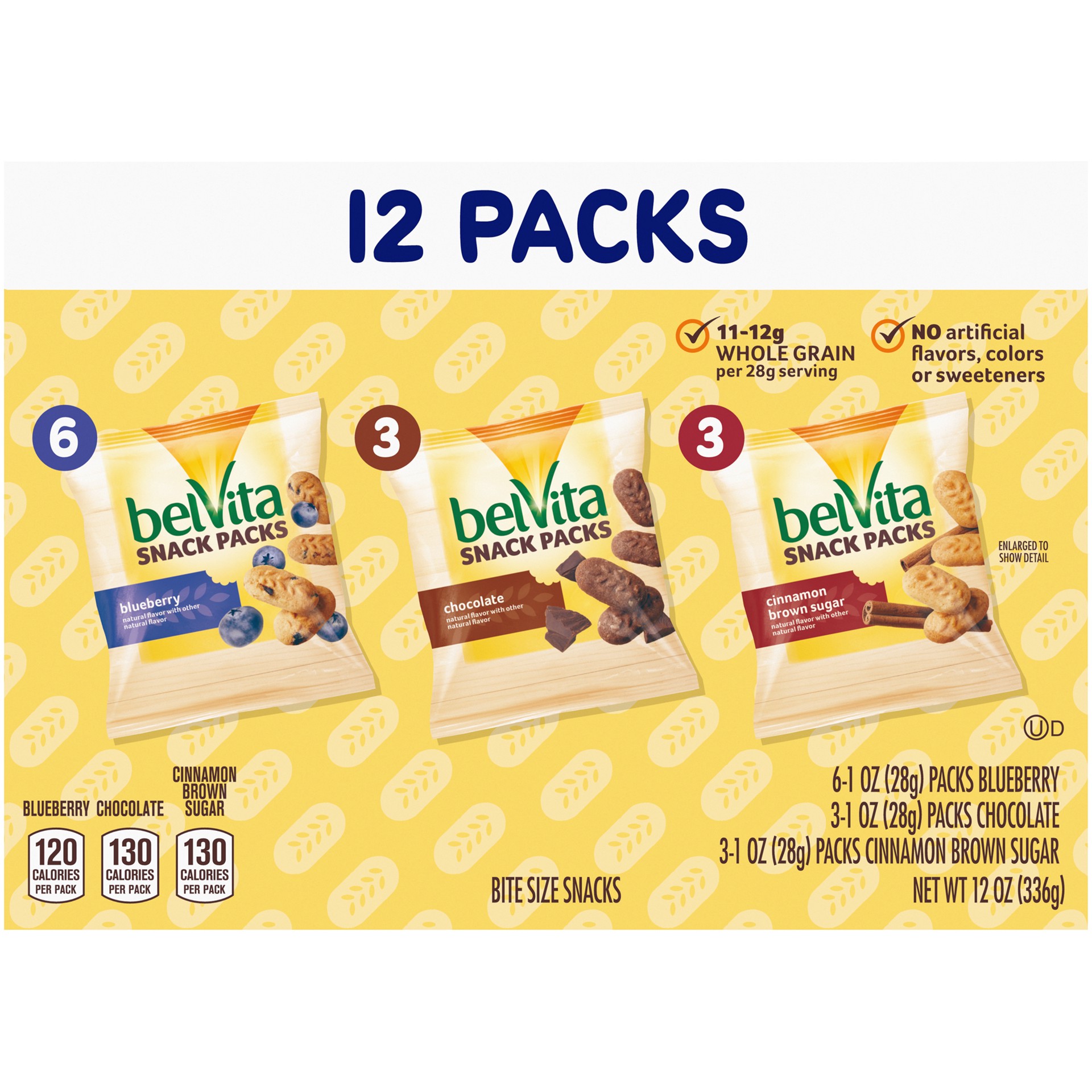 slide 7 of 9, Nabisco Belvita Nabisco Bevita Blueberry, Chocolate, Cinnamon Brown Sugar, Snack Packs Variety Pack, 12 oz