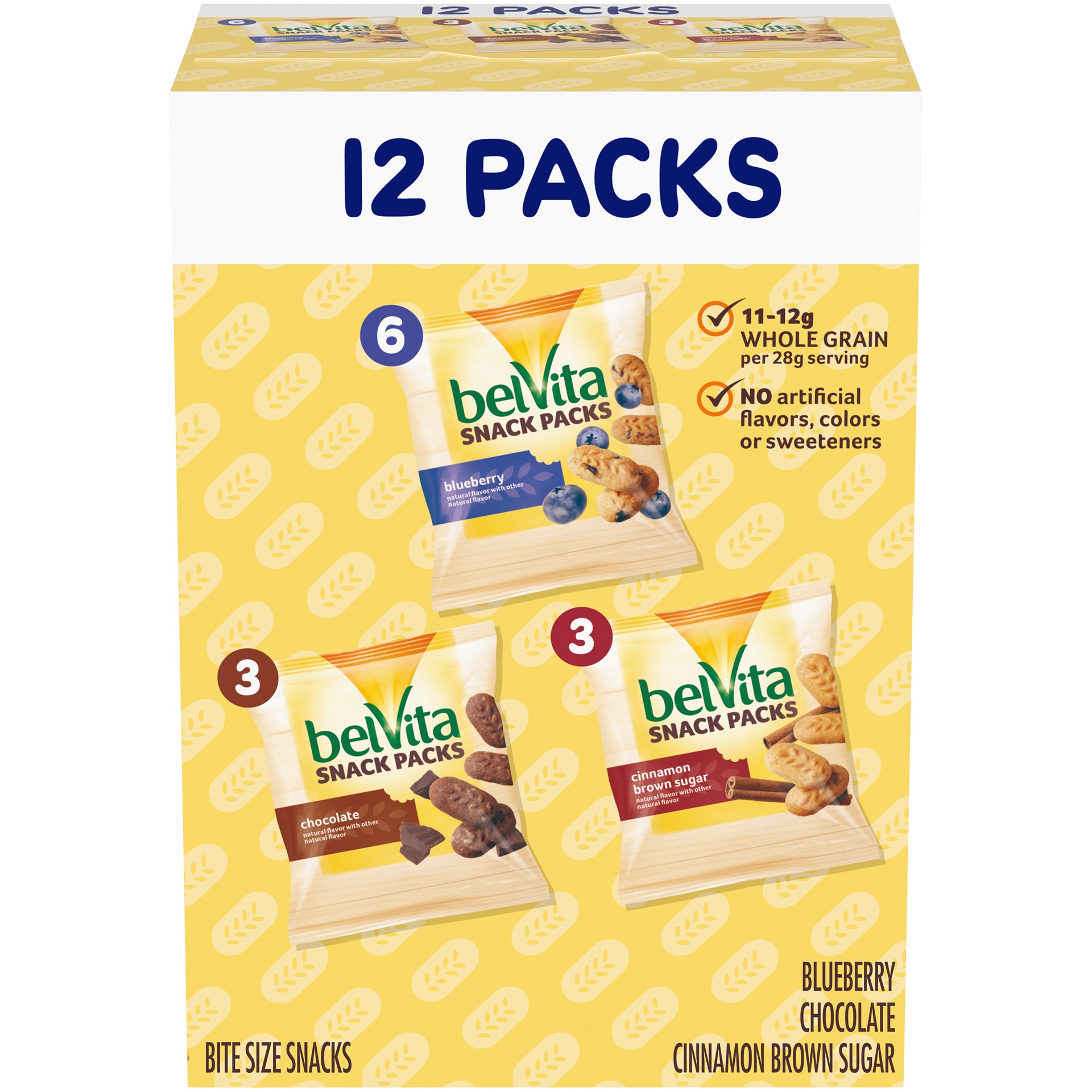 slide 1 of 9, Nabisco Belvita Nabisco Bevita Blueberry, Chocolate, Cinnamon Brown Sugar, Snack Packs Variety Pack, 12 oz