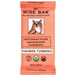 Wise Bars Organic Cinnamon Turmeric Adaptogen Mushroom Bar