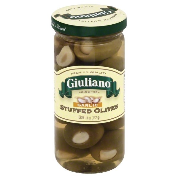 slide 1 of 2, Giuliano Garlic Stuffed Olives, 5 oz