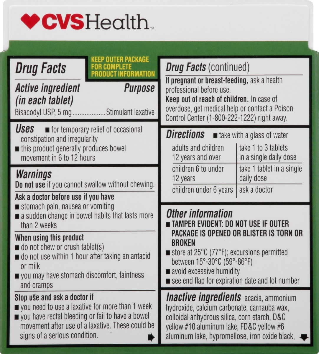 slide 10 of 11, CVS Health Gentle Laxativetablets, 50 Ct, 1 ct