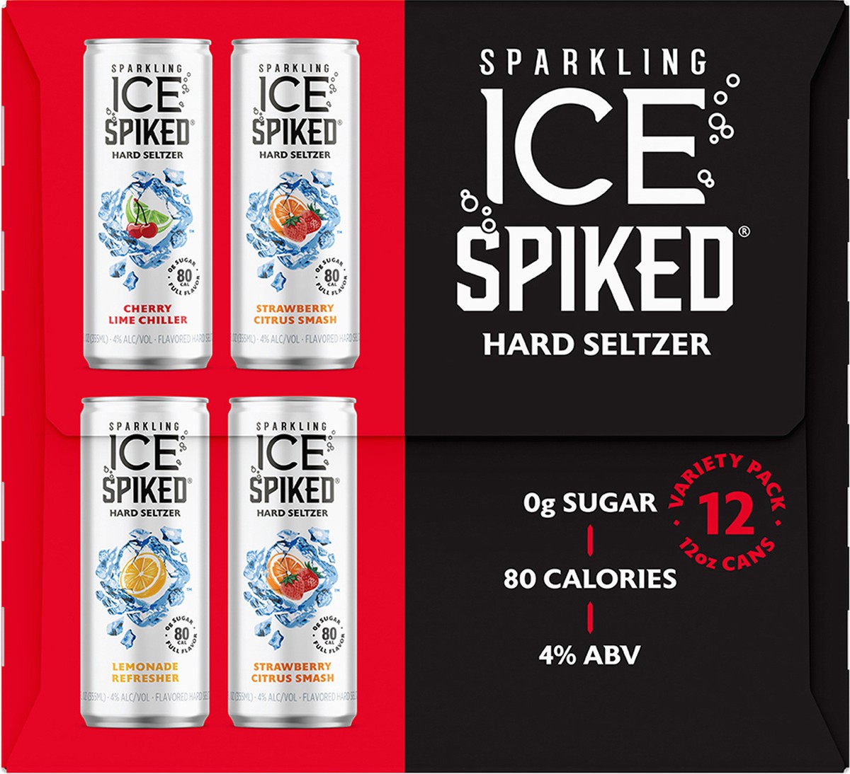 slide 7 of 7, Sparkling Ice Spiked Variety Pack Hard Seltzer 12 - 12 fl oz Cans, 12 ct