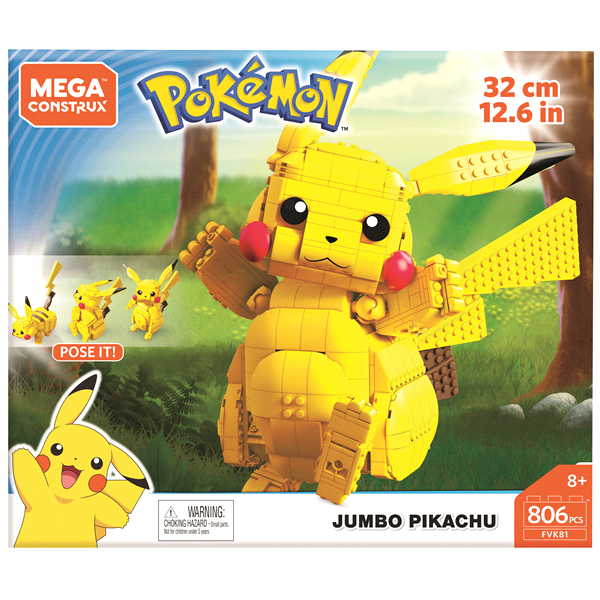 slide 1 of 1, Mega Construx Pokemon Jumbo Pikachu Buildable Figure, 806 ct