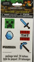 Unique 4 Sheets Minecraft Tattoos 24 ea