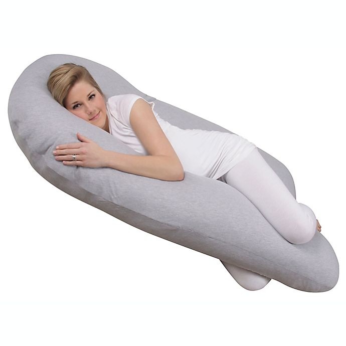 slide 3 of 3, Leachco Back'N Belly Chic Jersey Maternity Body Pillow - Heather Grey, 1 ct