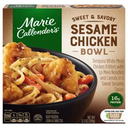 Marie Callender''s Sweet and Savory Sesame Chicken Bowl, Frozen Meal, 12.3 oz.