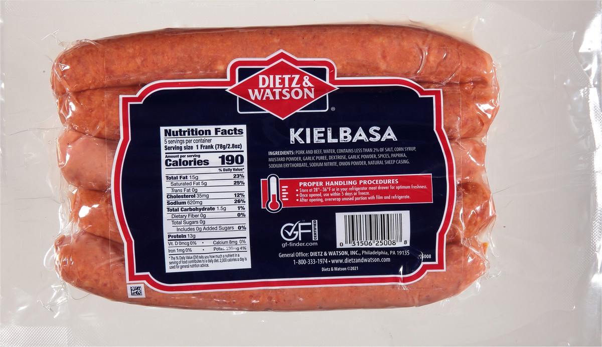 slide 5 of 9, Dietz & Watson Kielbasa 14 oz, 14 oz