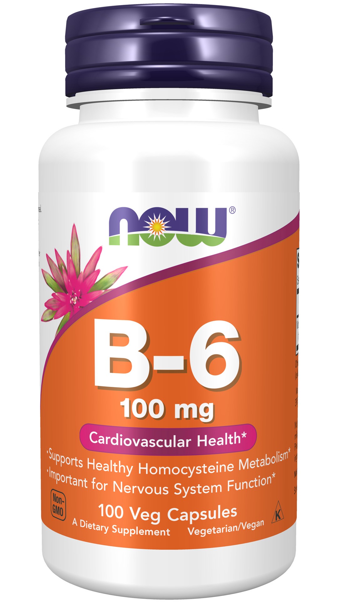 slide 1 of 7, NOW Vitamin B-6 100 mg - 100 Veg Capsules, 100 ct