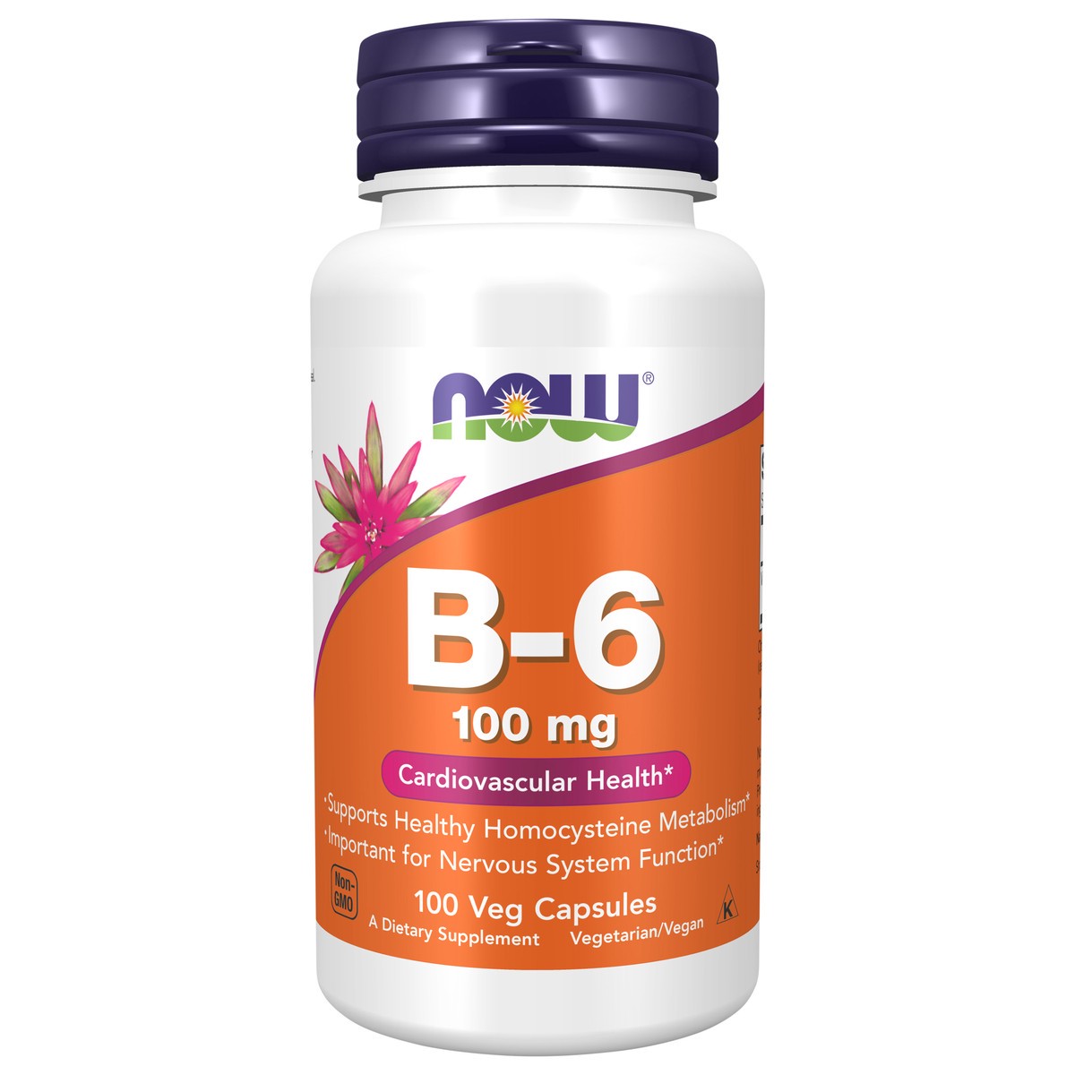 slide 1 of 7, NOW Vitamin B-6 100 mg - 100 Veg Capsules, 100 mg