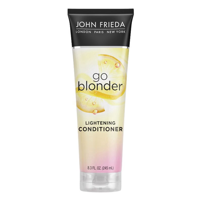 slide 1 of 7, John Frieda Go Blonder Lightening Conditioner for Blonde Color-Treated Hair, Paraben Free, Vegan Friendly, Blonde Conditioner, 8.3 Oz, 8.3 oz