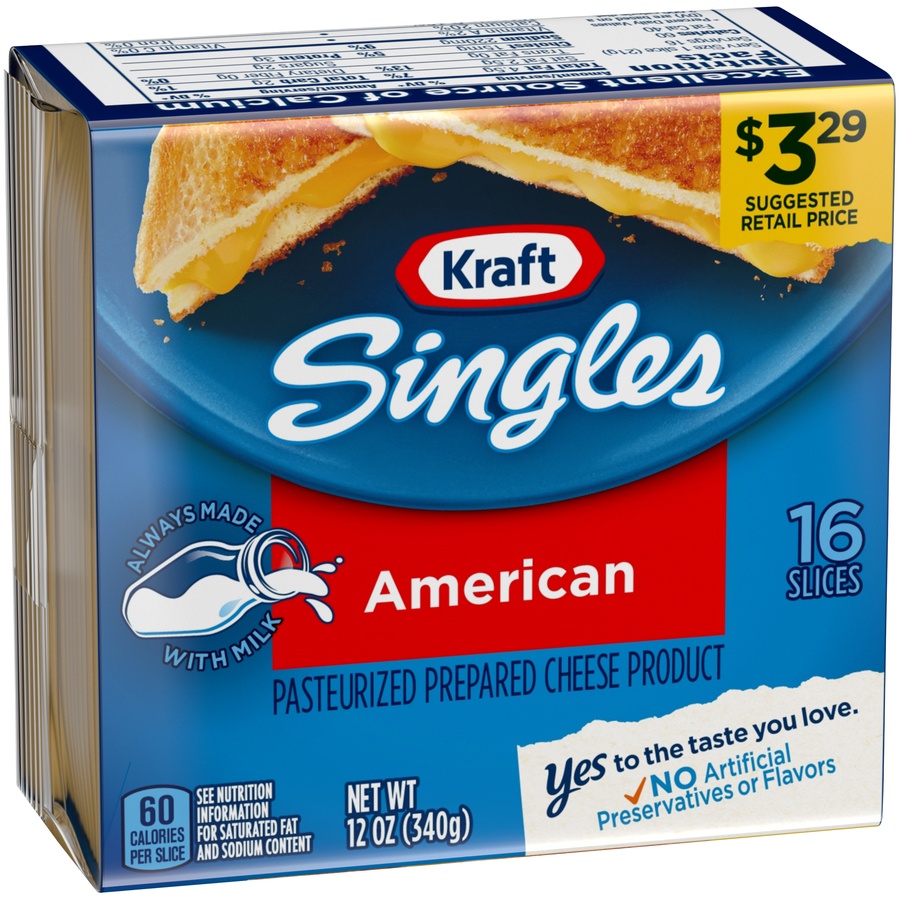 slide 2 of 8, Kraft American Cheese Singles, 12 oz