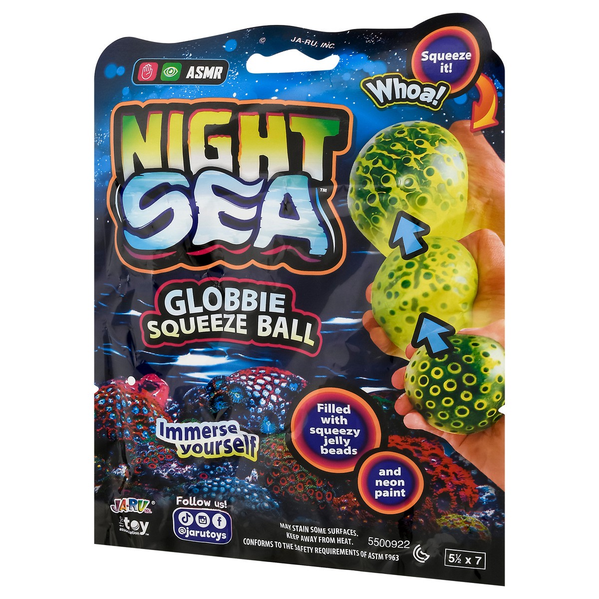 slide 10 of 11, Ja-Ru Night Sea Squeeze Ball 1 ea, 1 ct