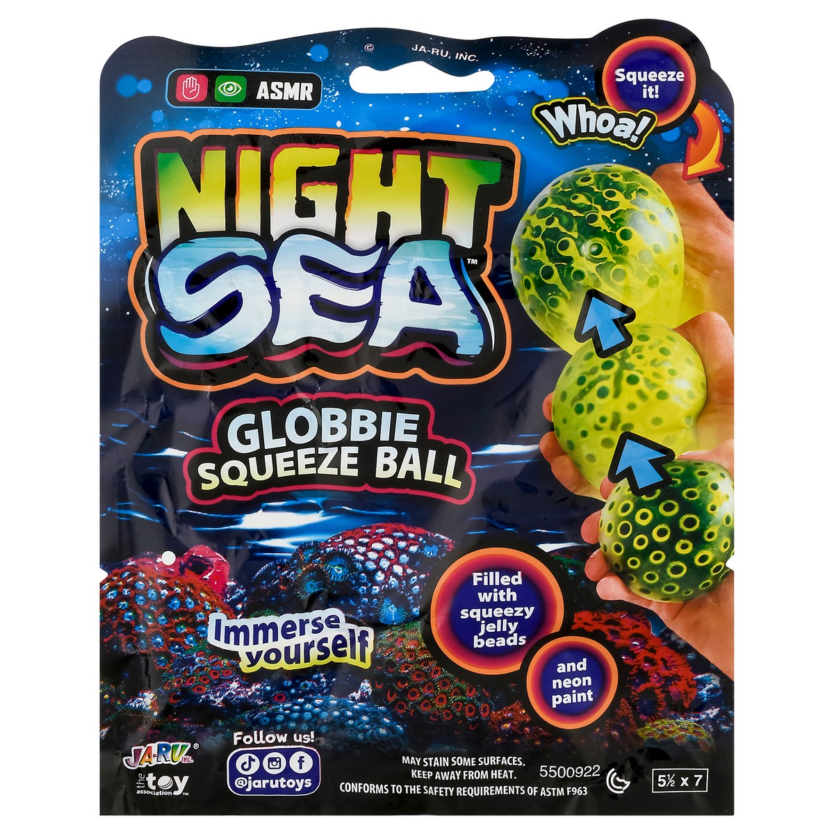 slide 1 of 11, Ja-Ru Night Sea Squeeze Ball 1 ea, 1 ct