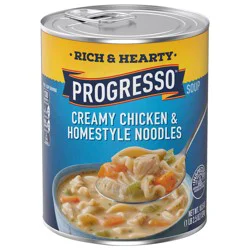 Progresso Creamy Chicken and Homestyle Noodles Soup, Rich and Hearty Canned Soup, 18.5 oz