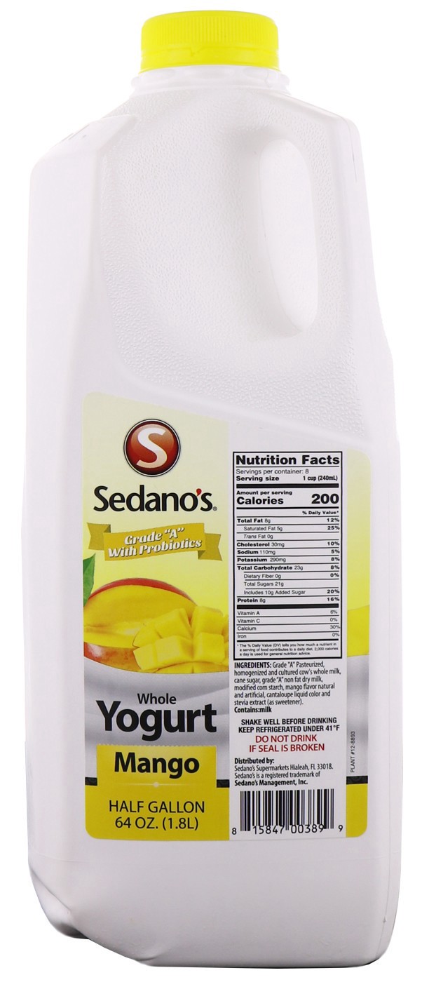 slide 1 of 1, Sedanos Mango Yogurt, 1 ct