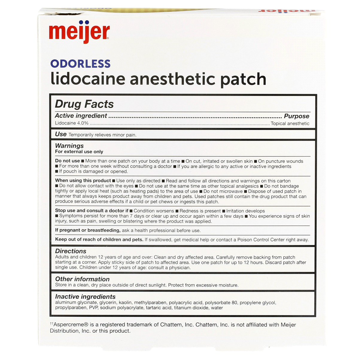 slide 5 of 9, Meijer Lidocaine Anesthetic Patch, 5 ct