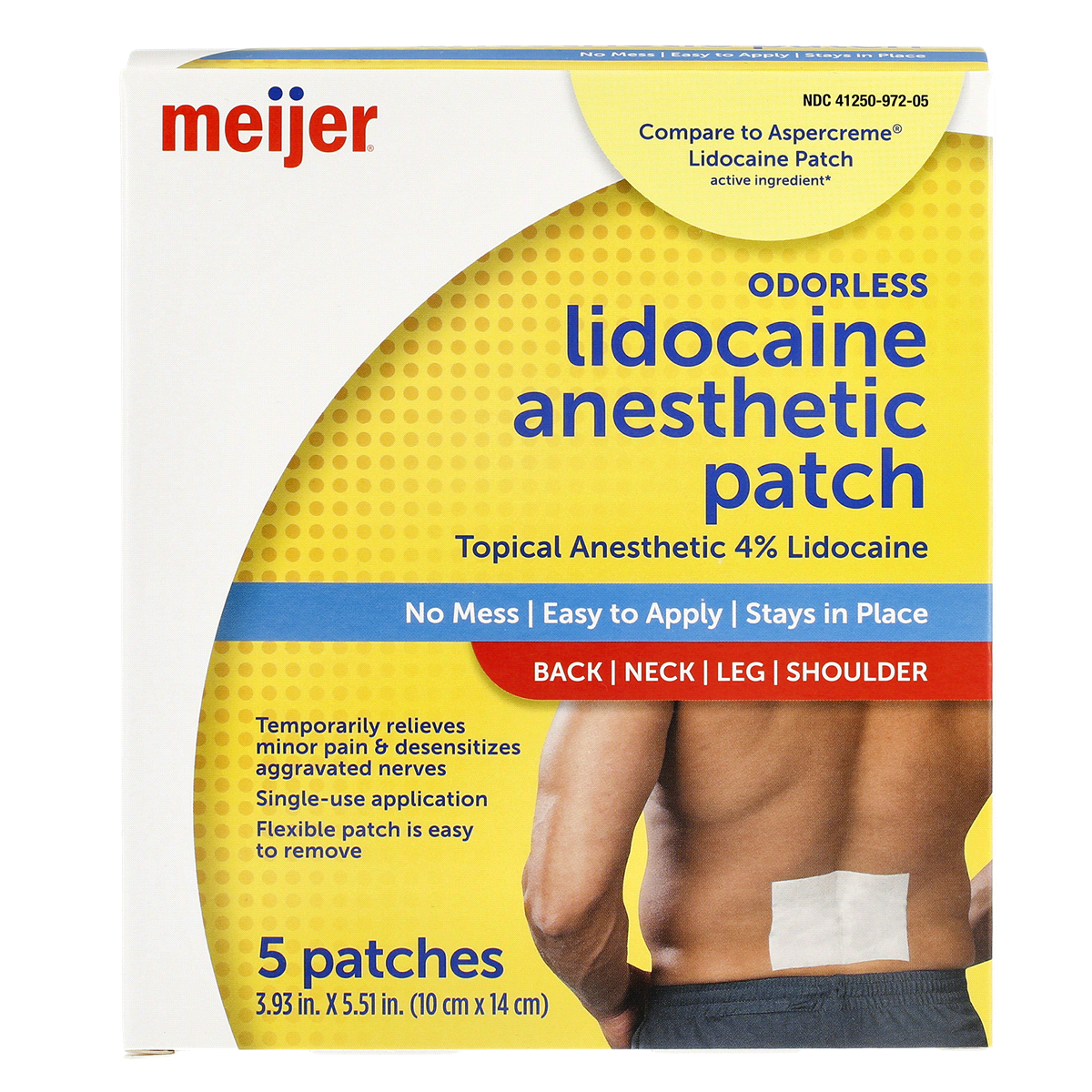 slide 1 of 1, Meijer Pain Relief Patch with Lidocaine, 5 ct
