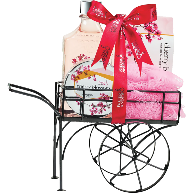 slide 1 of 1, FREIDA & JOE Cherry Blossom Bath Body Spa Gift Set In Wheelbarrow Caddie, 1 ct
