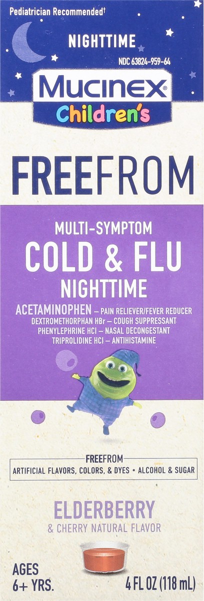 slide 4 of 9, Mucinex Children's FreeFrom Nighttime Multi-Symptom Elderberry & Cherry Cold & Flu 4 fl oz, 4 fl oz