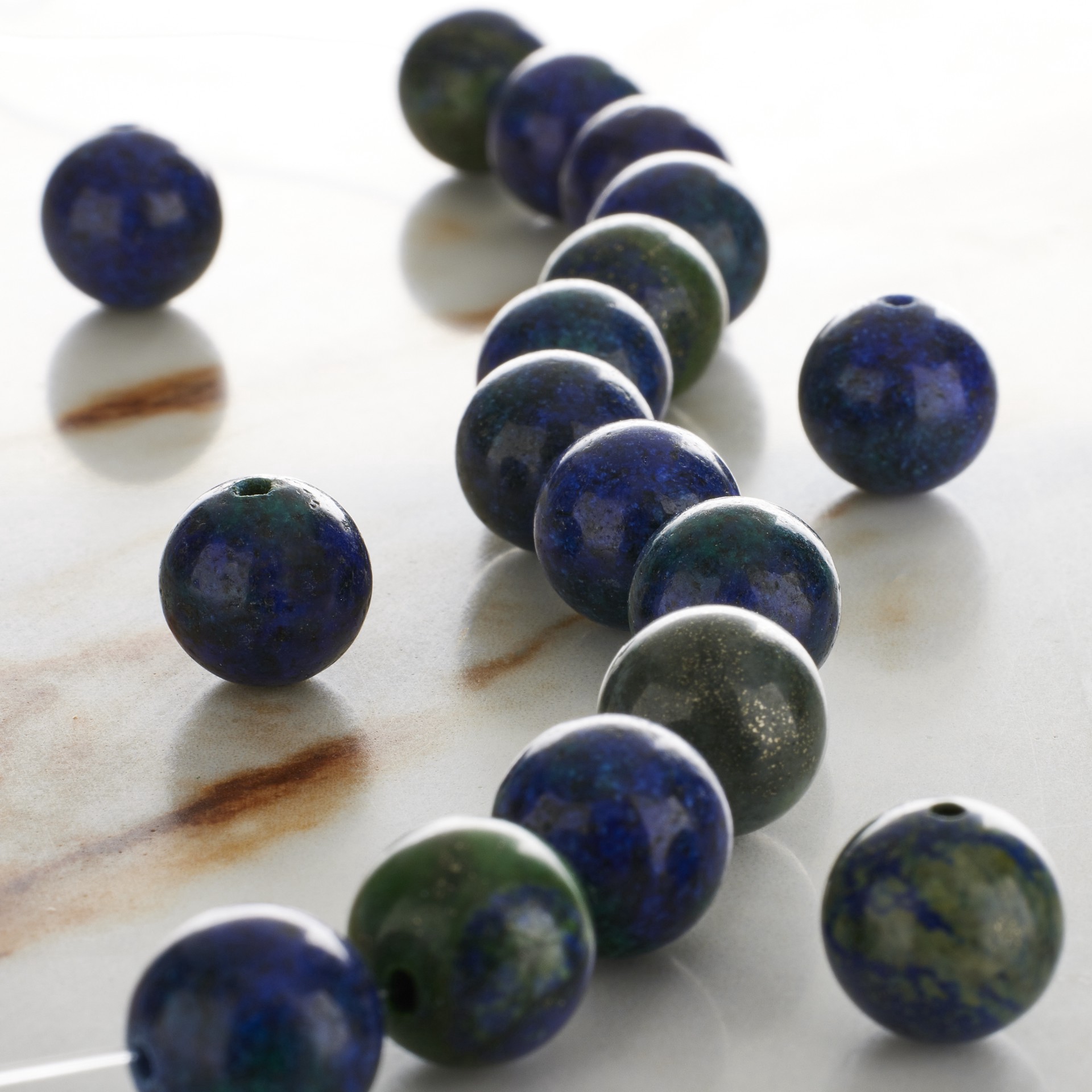 slide 2 of 3, Chrysocolla Round Beads, 10mm By Bead Landing, 10mm