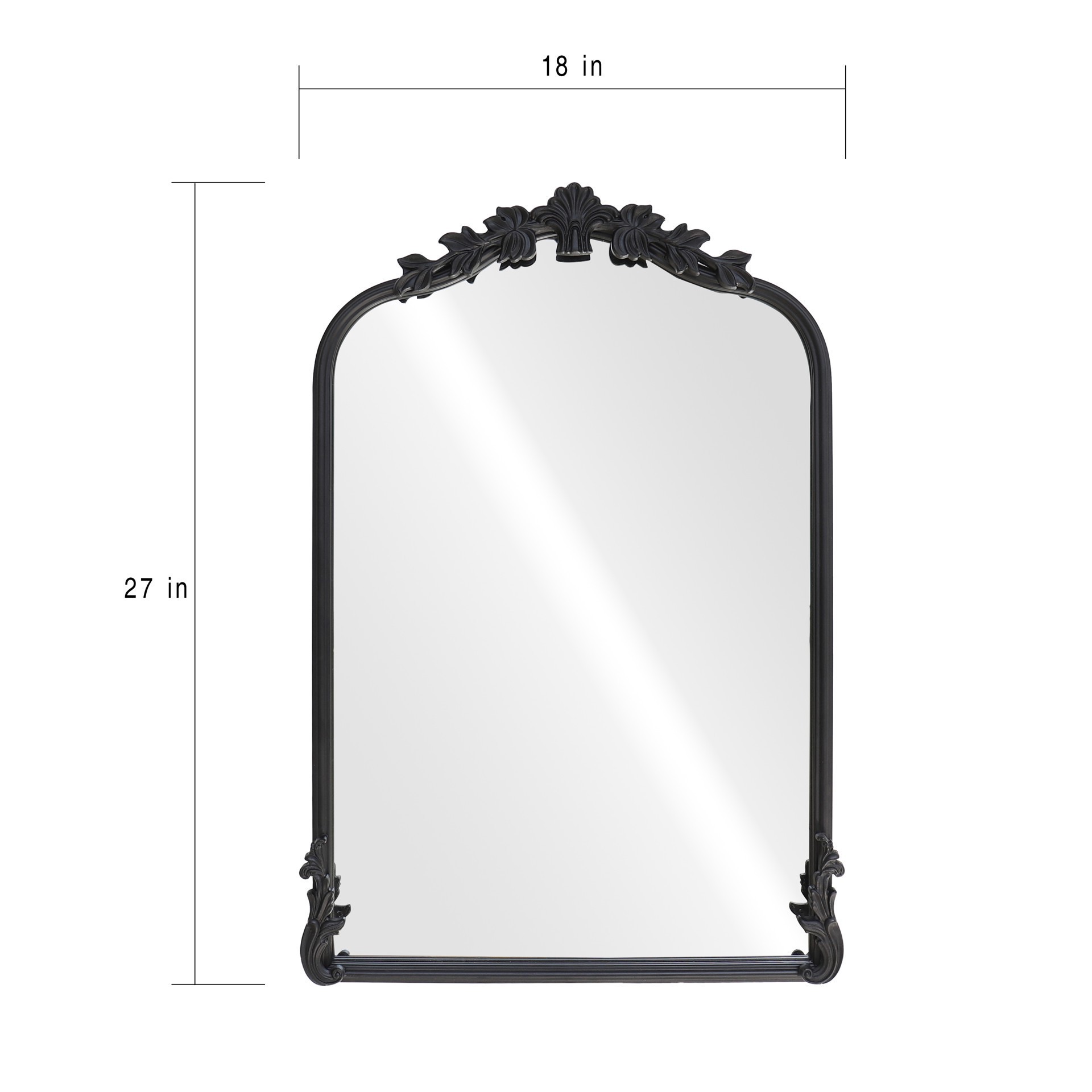 slide 6 of 6, 18" X 27" Ornate Arch Wall Mirror In Black Metal Frame By Ashland, 18 in x 27 in