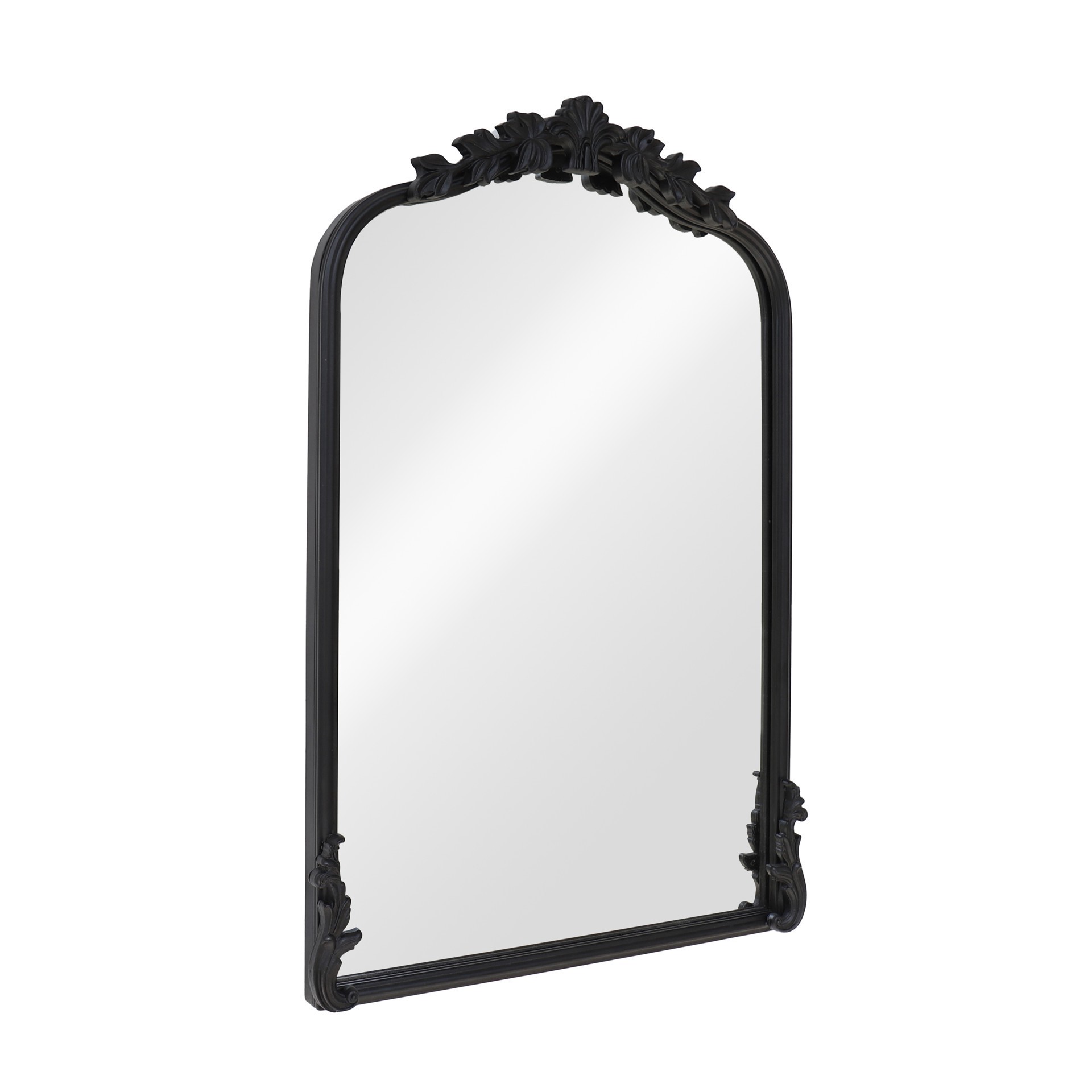 slide 3 of 6, 18" X 27" Ornate Arch Wall Mirror In Black Metal Frame By Ashland, 18 in x 27 in