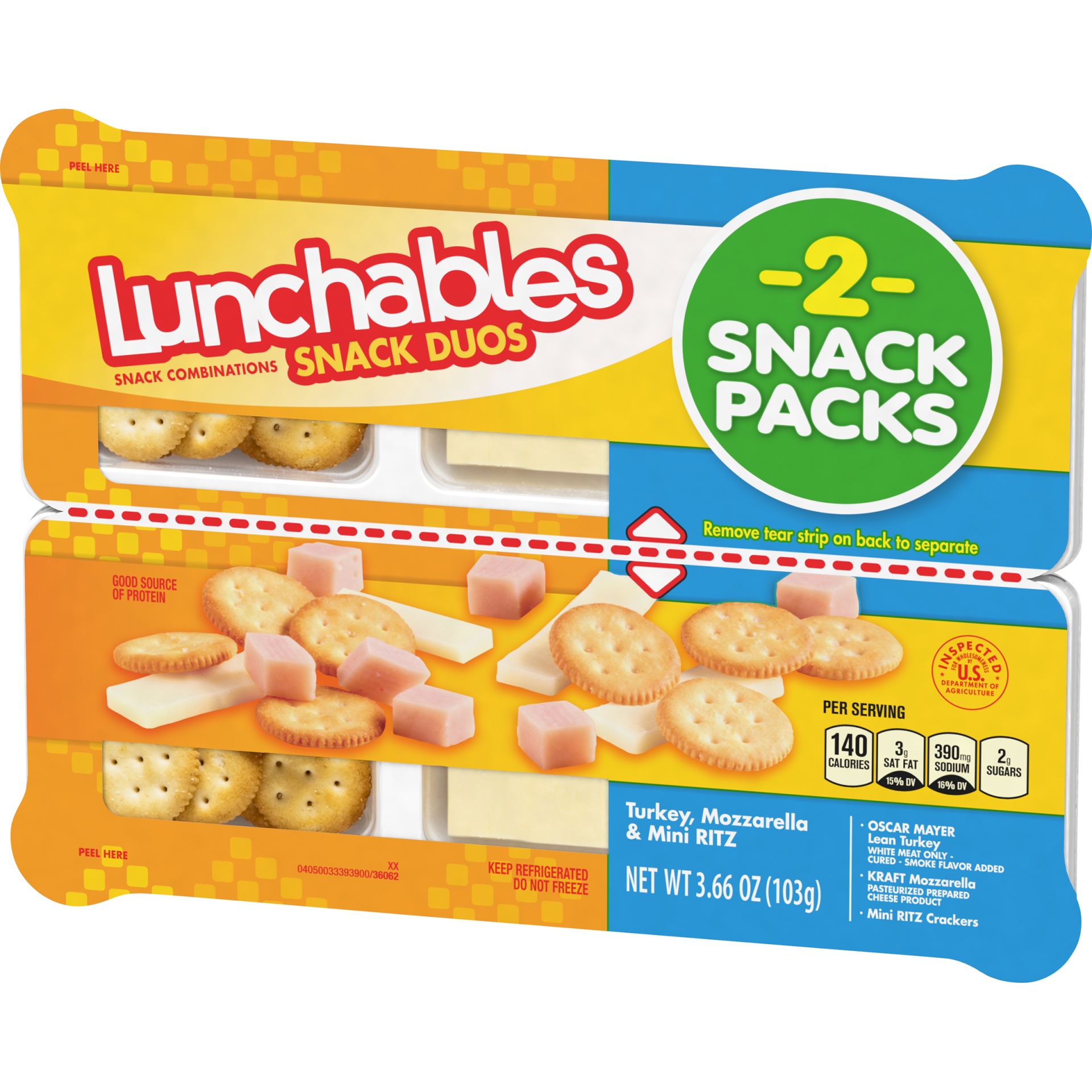 Lunchables Snack Duos Turkey, Mozzarella & Mini Ritz Cracker Snack Packs Tray 3.66 oz Shipt